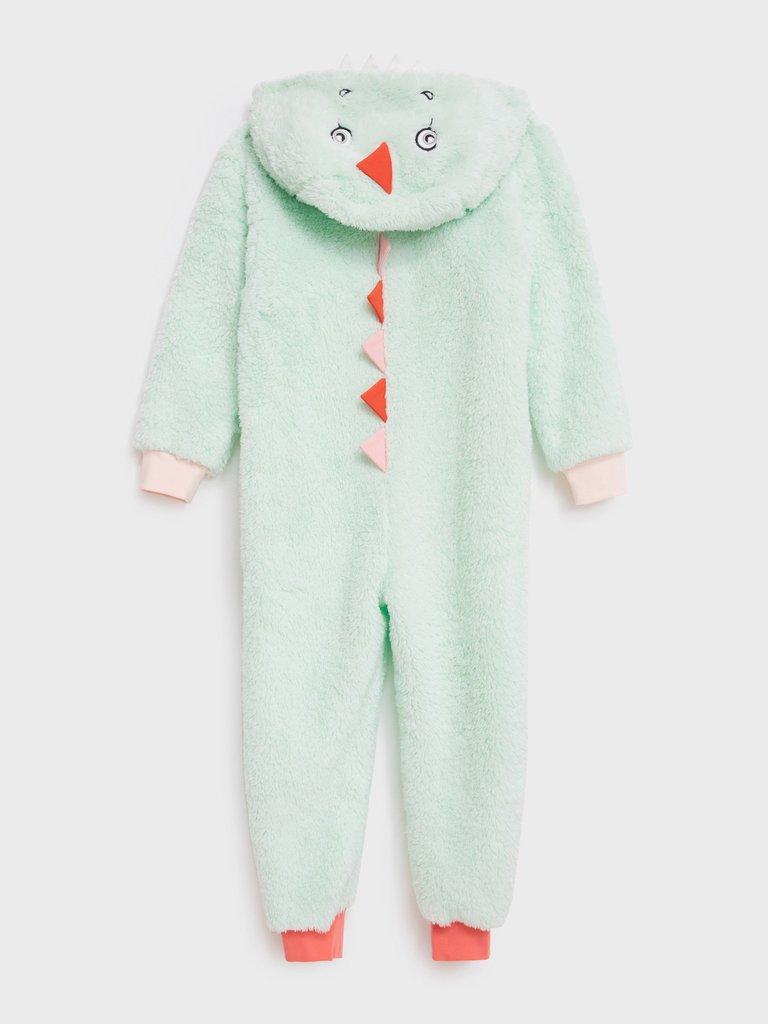 Dino Onesie in LGT TEAL - FLAT BACK