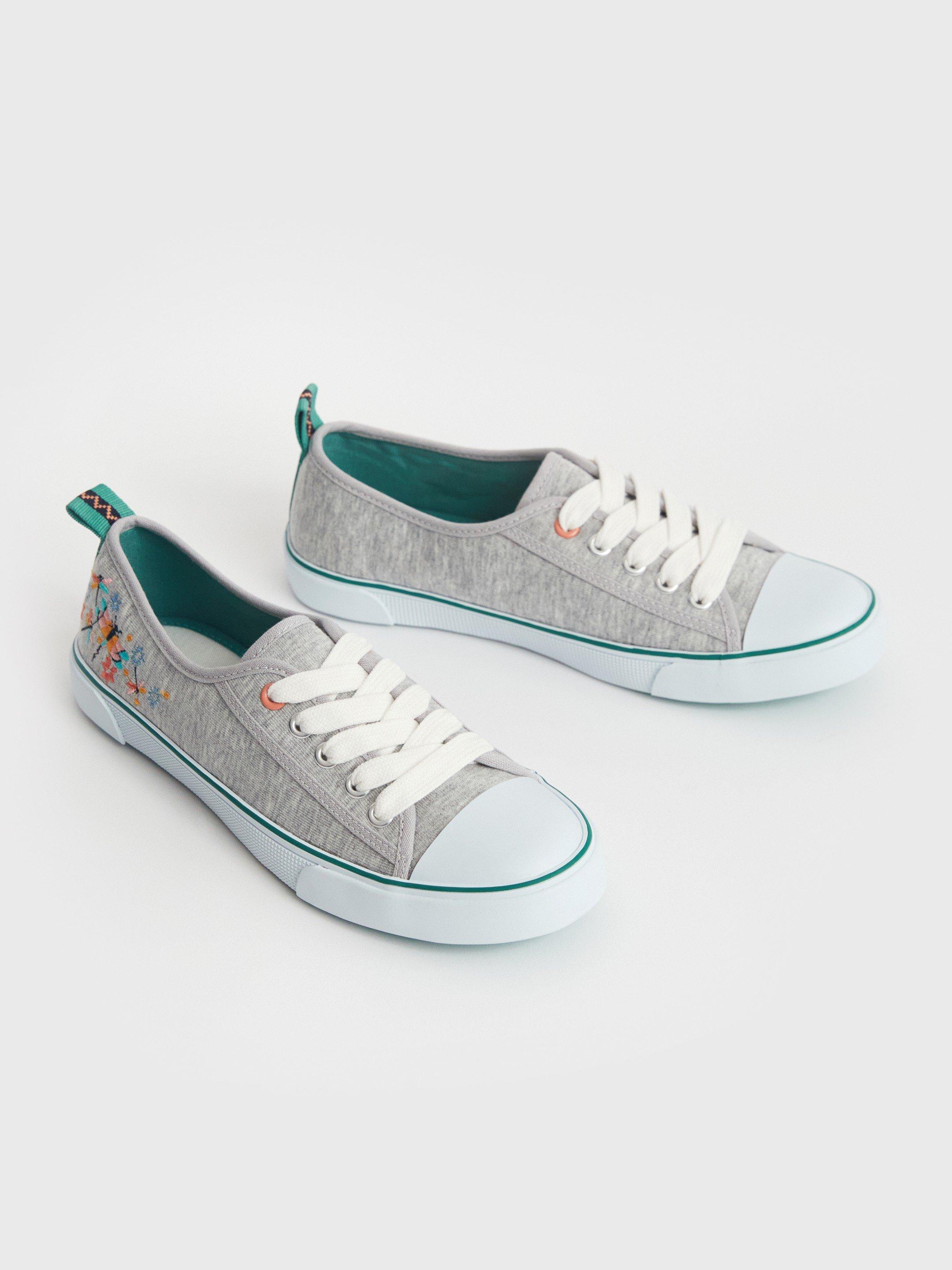 Piper Plimsoll in GREY MLT - FLAT FRONT
