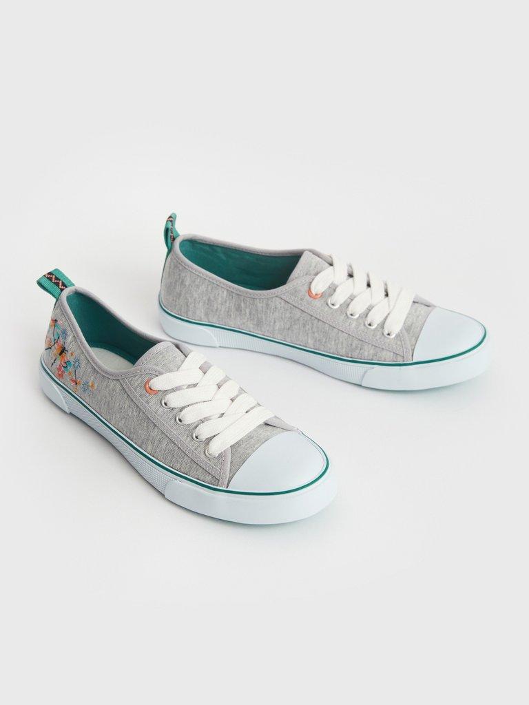 Piper Plimsoll in GREY MLT - FLAT FRONT