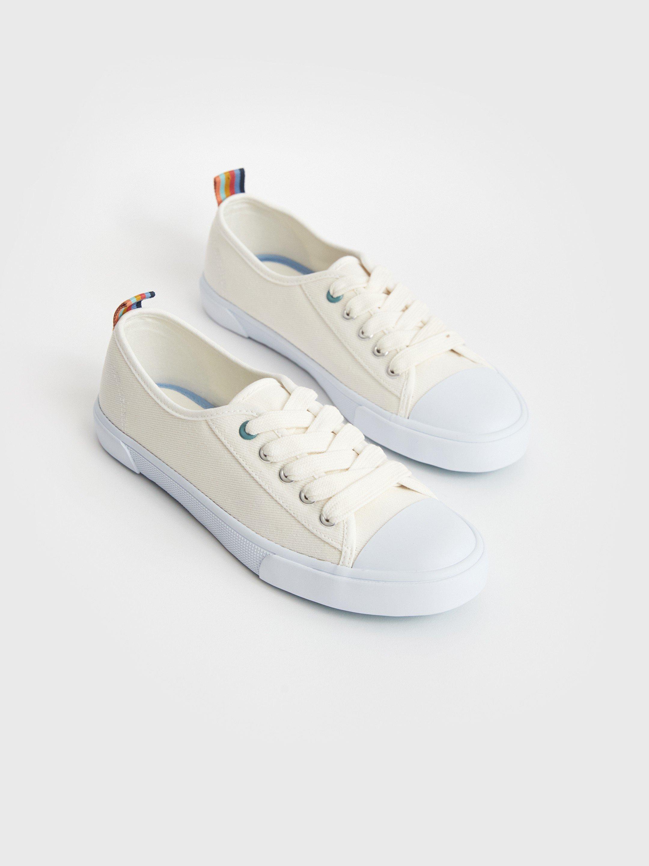 Piper Plimsoll in NAT WHITE - FLAT FRONT