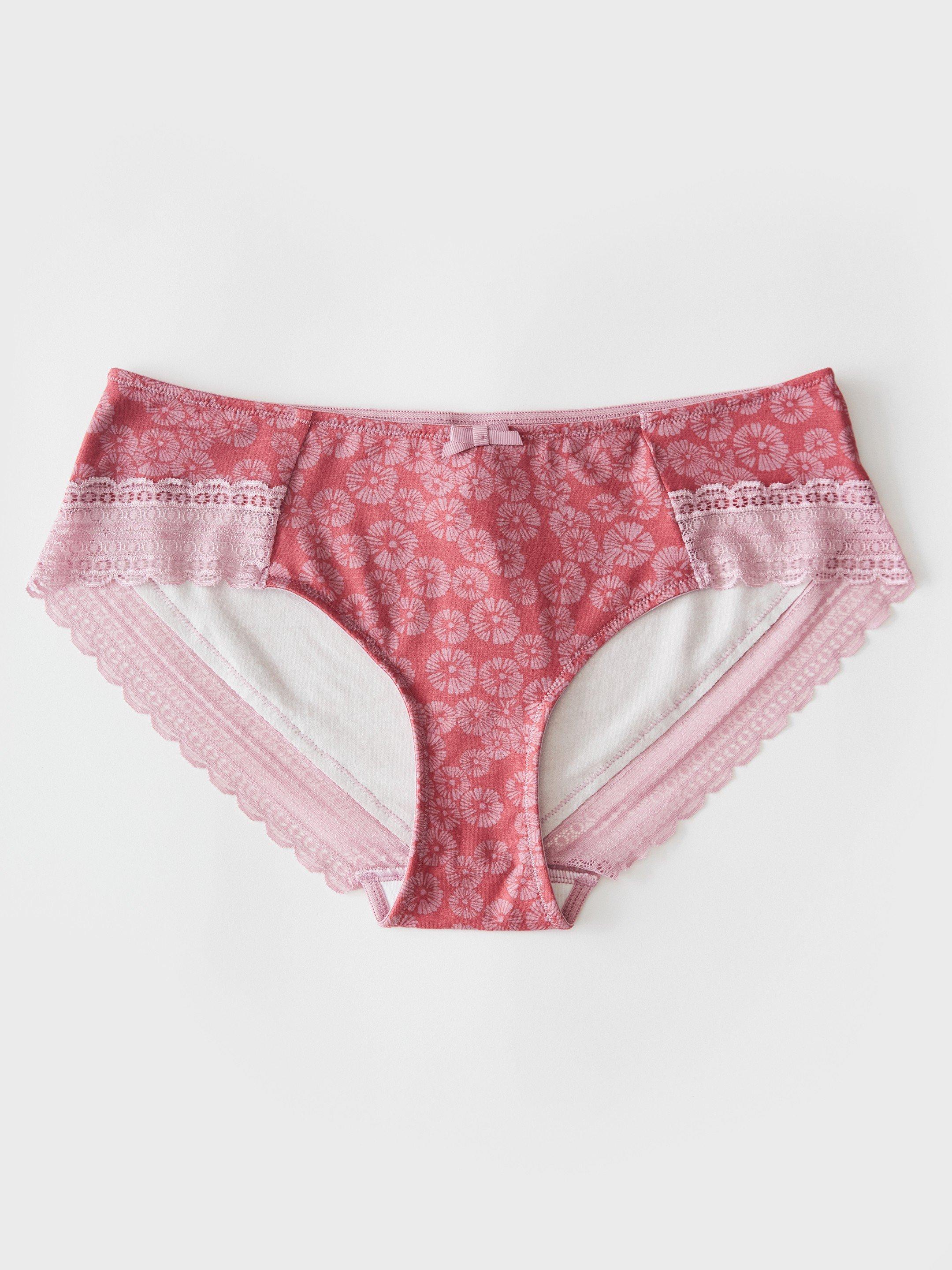 Ditsy Blooms Shortie in MID PINK - FLAT FRONT