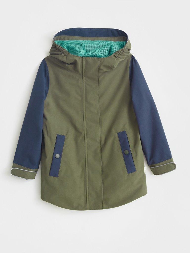 Boys Cory Raincoat in NAVY MULTI - FLAT FRONT