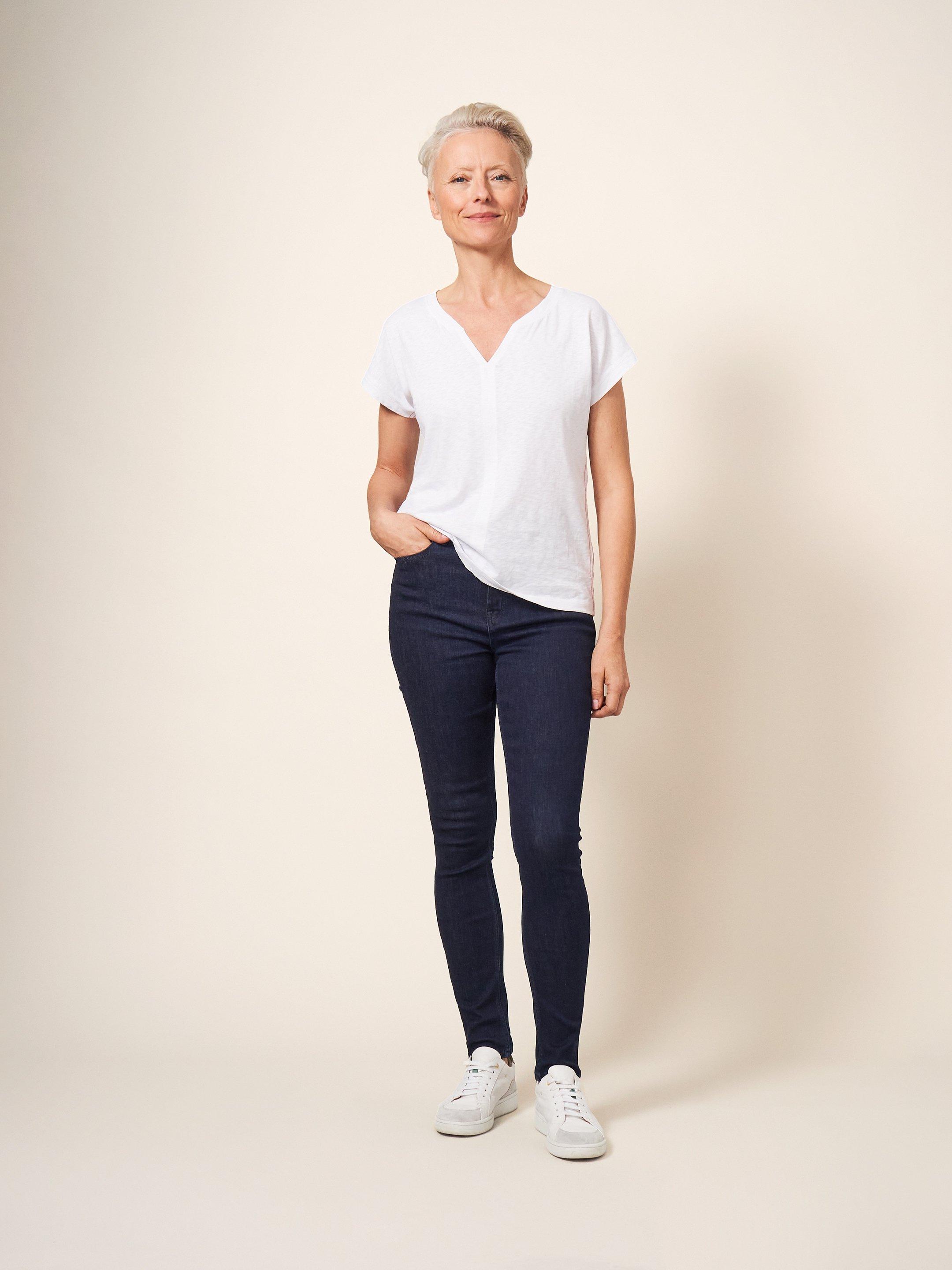 Amelia Skinny Jeans in DK DENIM - MODEL FRONT