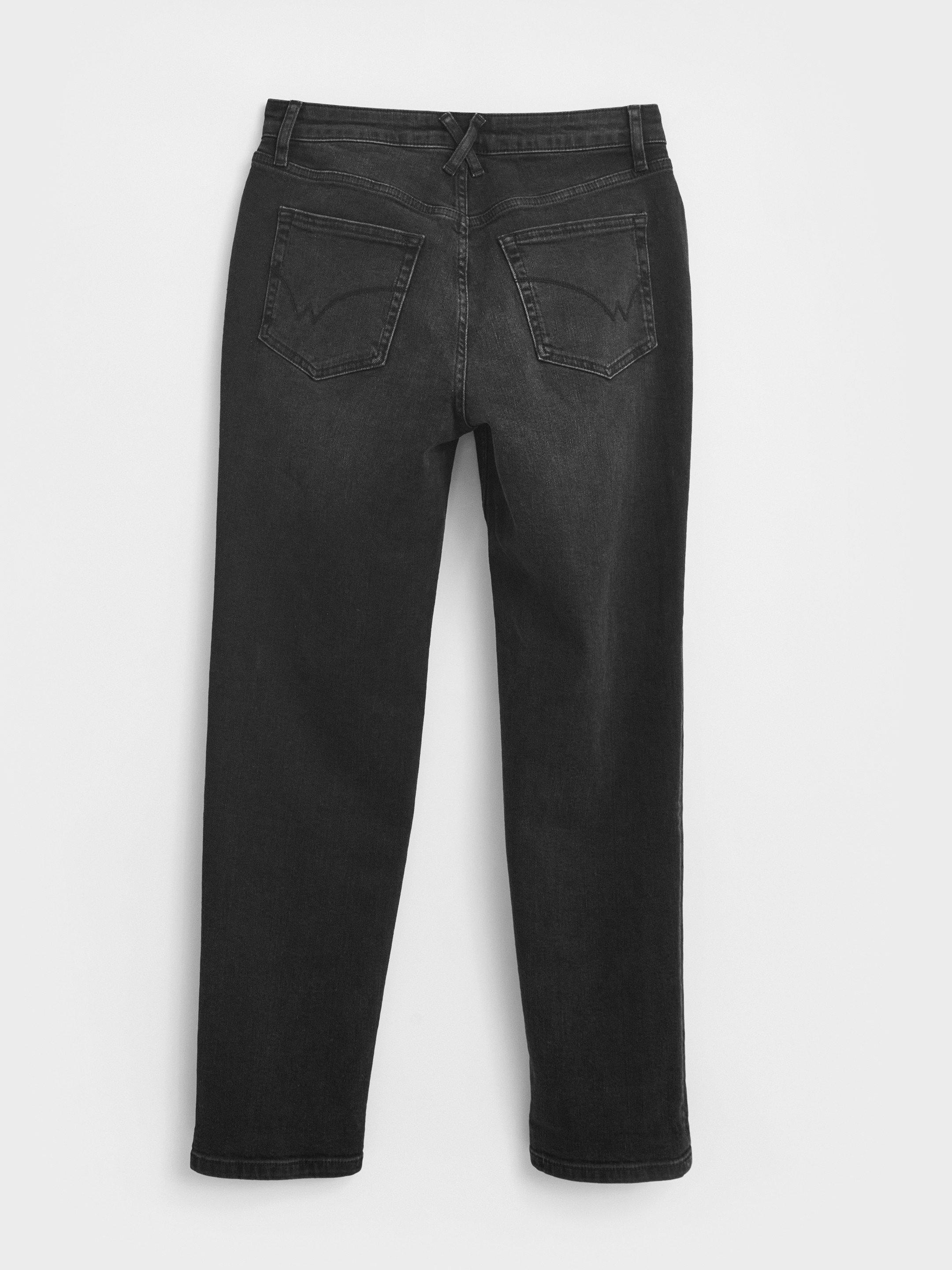 Brooke Straight Jean in WASHED BLK - FLAT BACK