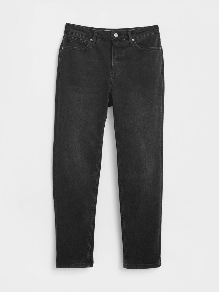 Brooke Straight Jean in WASHED BLK - FLAT FRONT