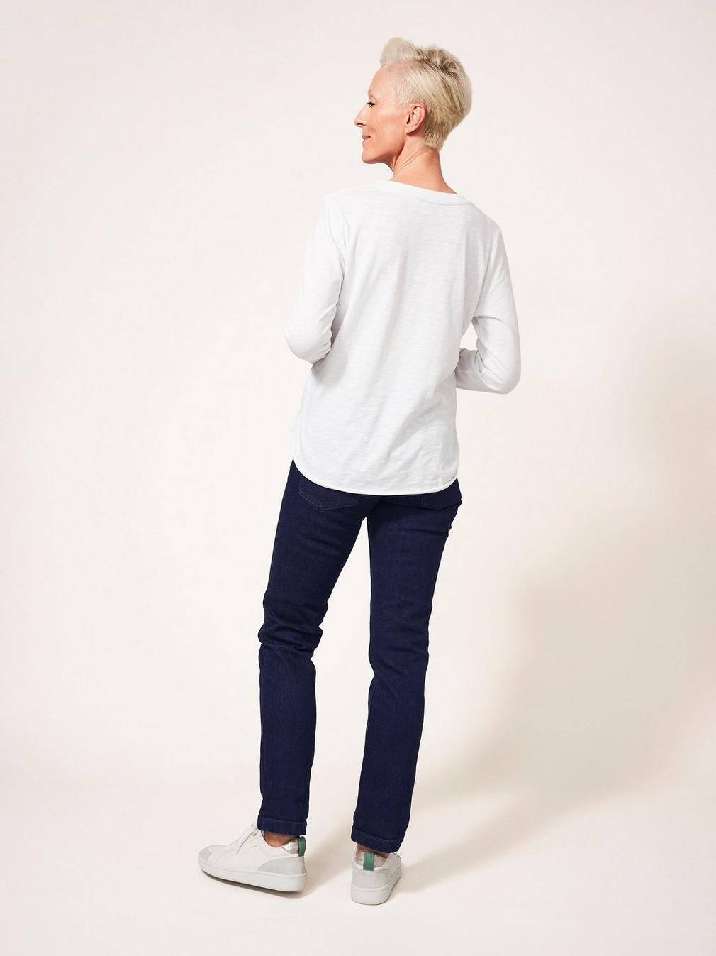 Brooke Straight Jeans in DK DENIM - MODEL BACK