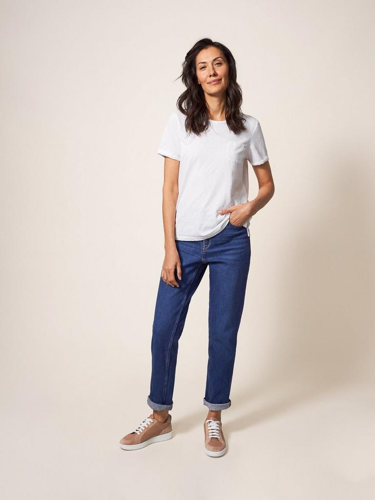 Brooke Straight Jeans in MID DENIM - MODEL FRONT