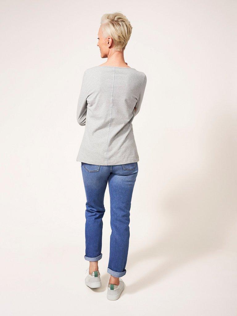Katy Relaxed Slim Jean in LGT DENIM - MODEL BACK