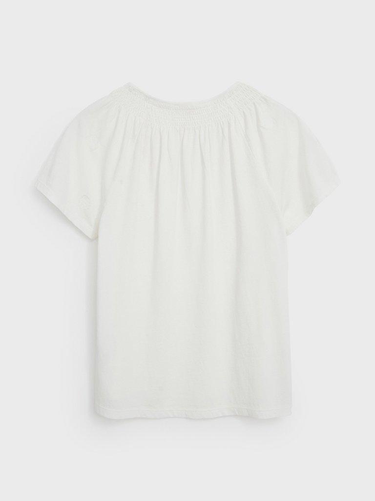 Luella Embroidered Top in NAT WHITE - FLAT BACK