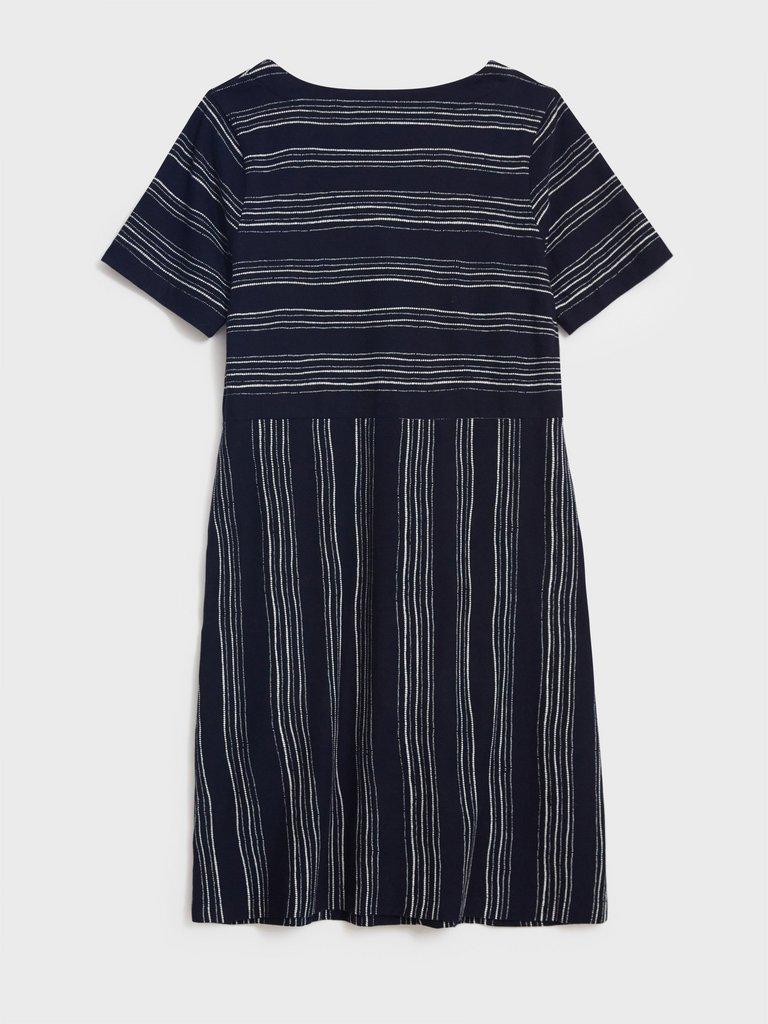 Ruby Jersey Dress (Cotton) in NAVY MULTI - FLAT BACK