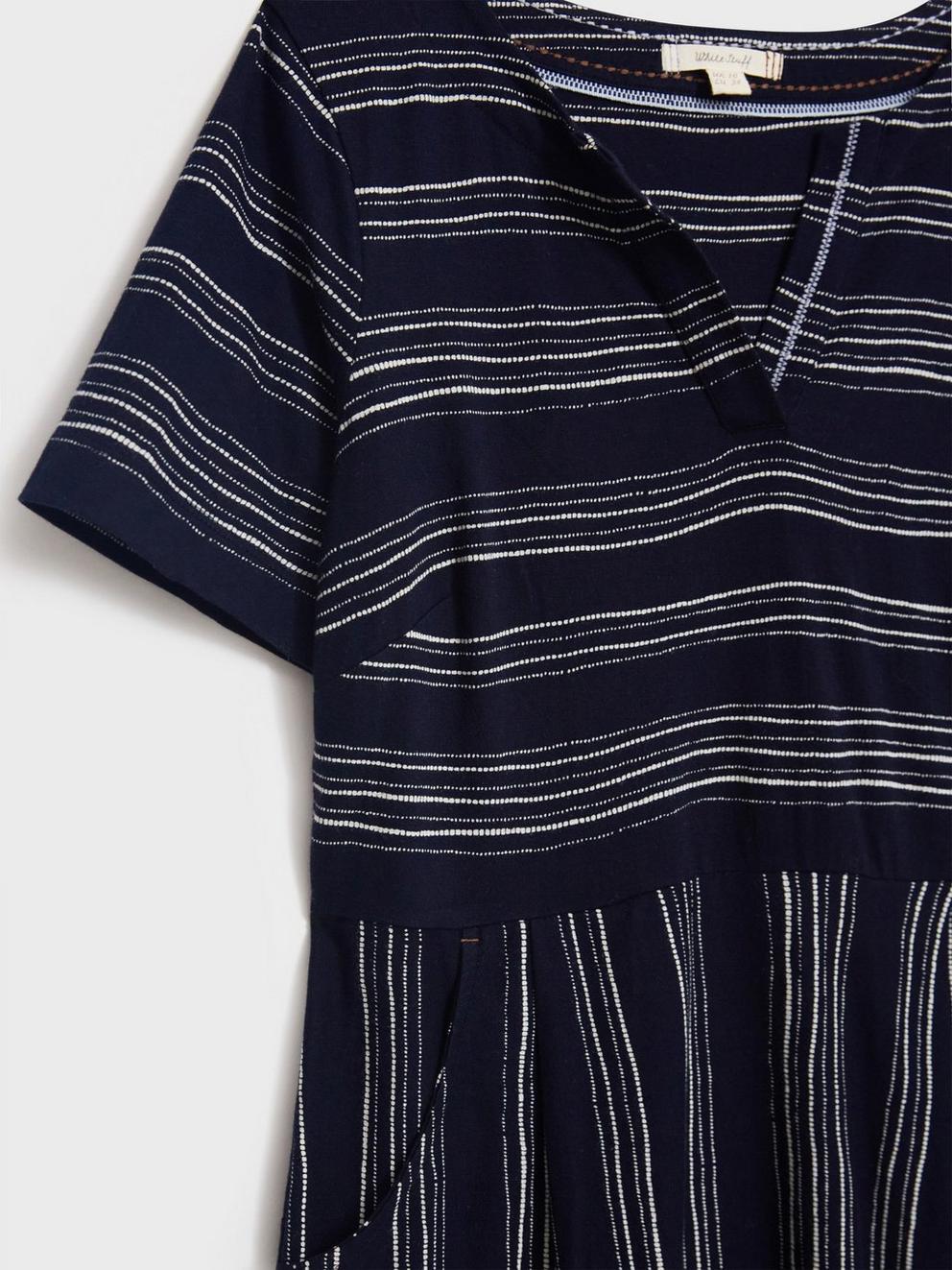 Ruby Jersey Dress (Cotton) in NAVY MULTI - FLAT DETAIL
