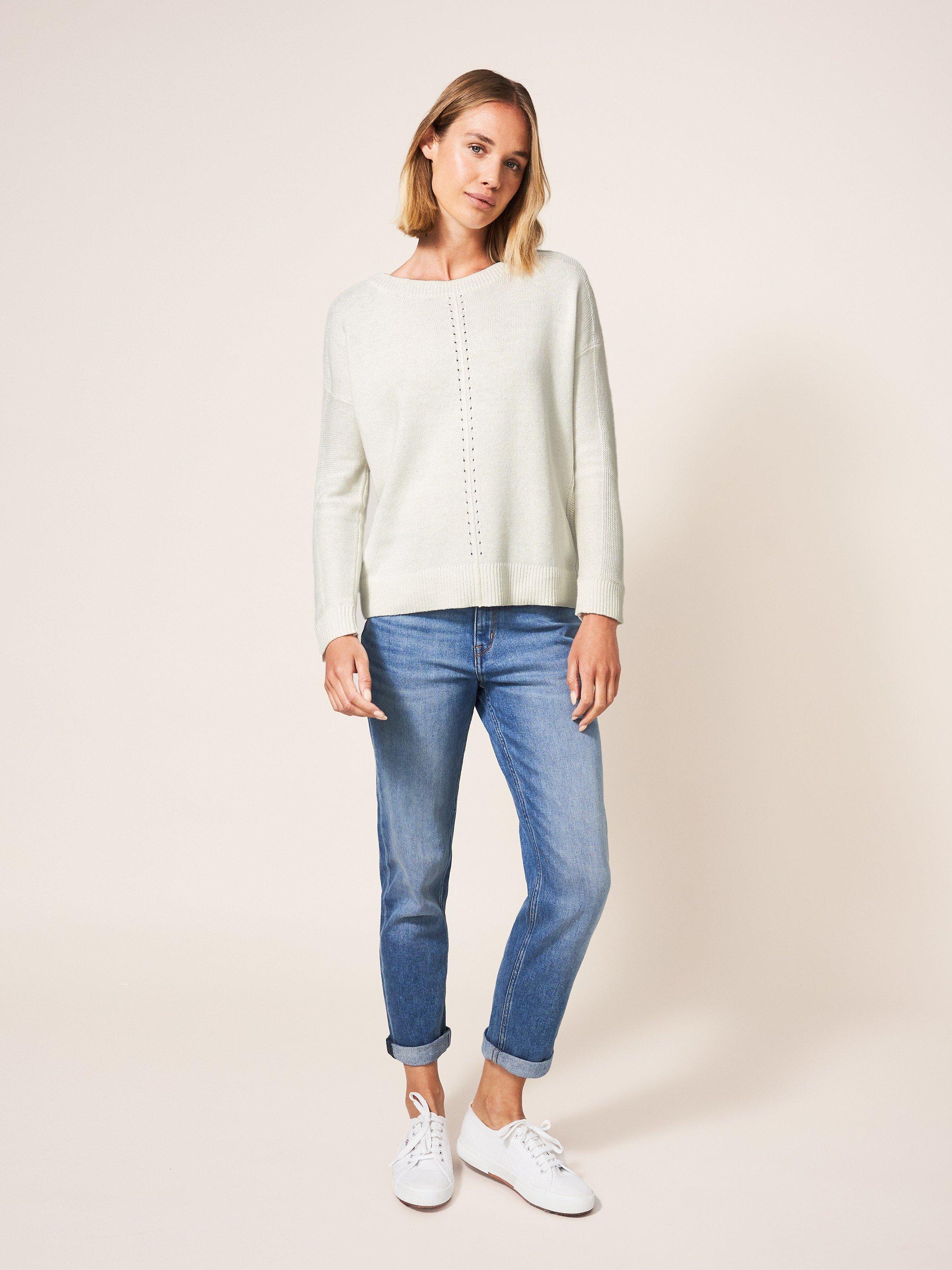 Tilly Jumper in NAT WHITE - MODEL FRONT