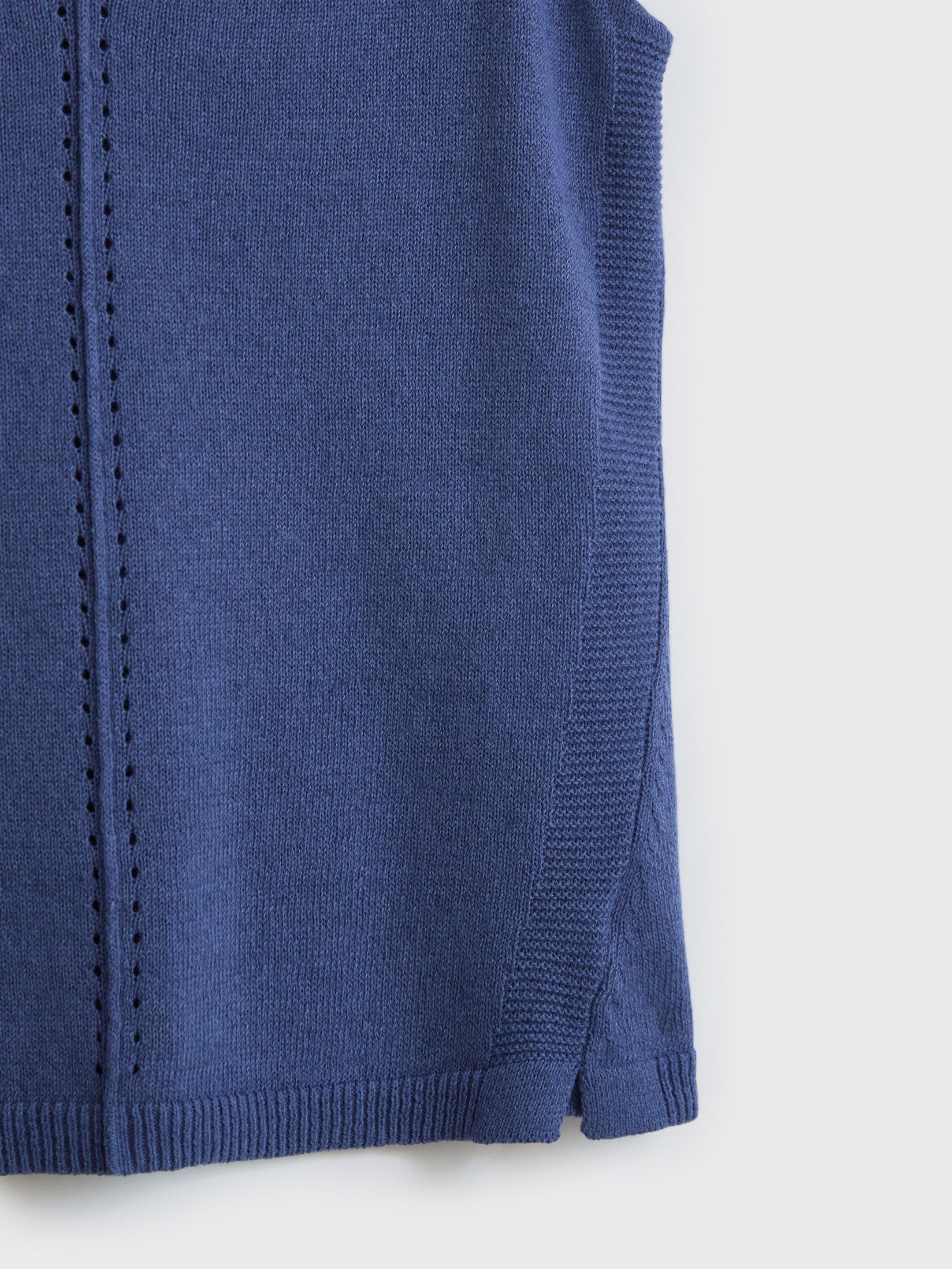 Tallulah Knit Vest in MID BLUE - FLAT DETAIL