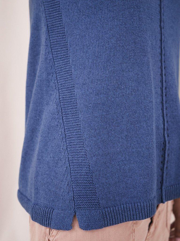 Tallulah Knit Vest in MID BLUE - MODEL DETAIL