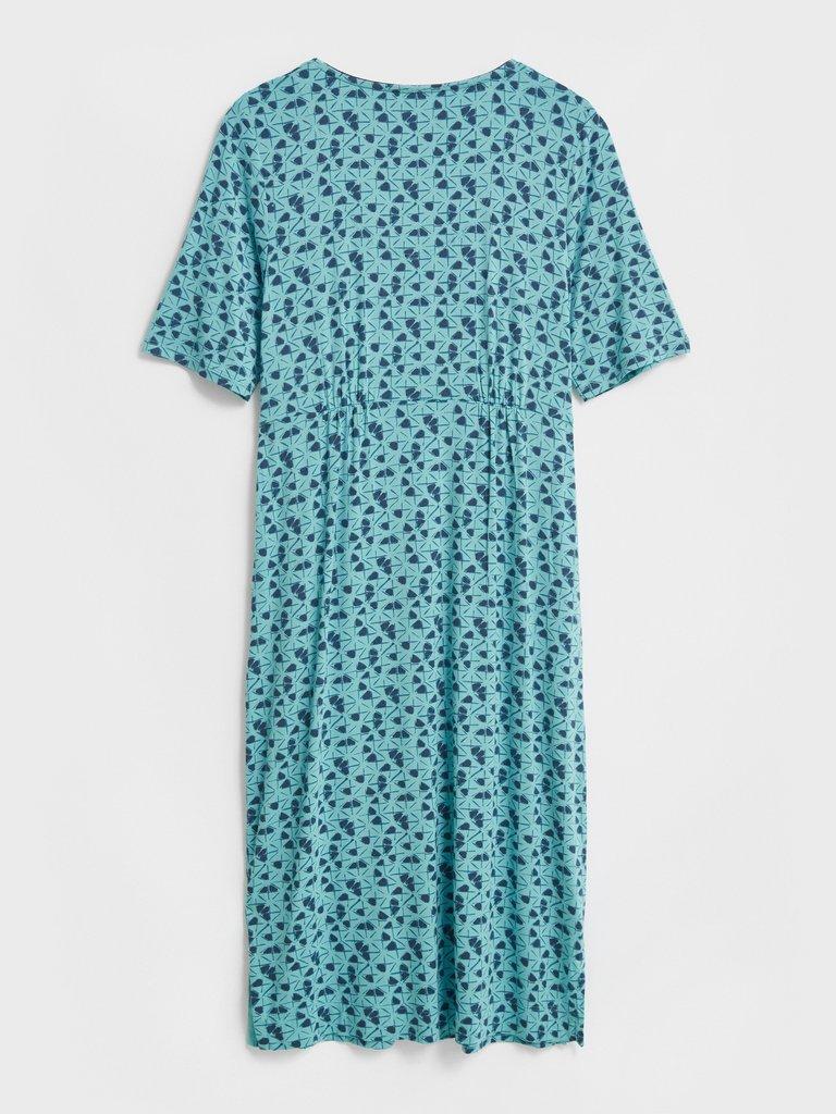 Kara Eco Vero Jersey Dress in BLUE MLT - FLAT BACK