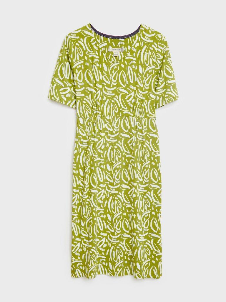 Kara Eco Vero Jersey Dress in GREEN MLT - FLAT FRONT