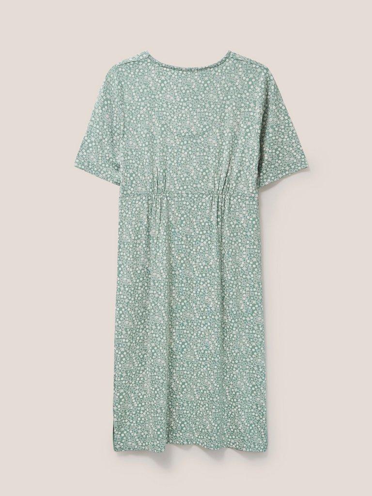 Kara Eco Vero Jersey Dress in GREEN PR - FLAT BACK