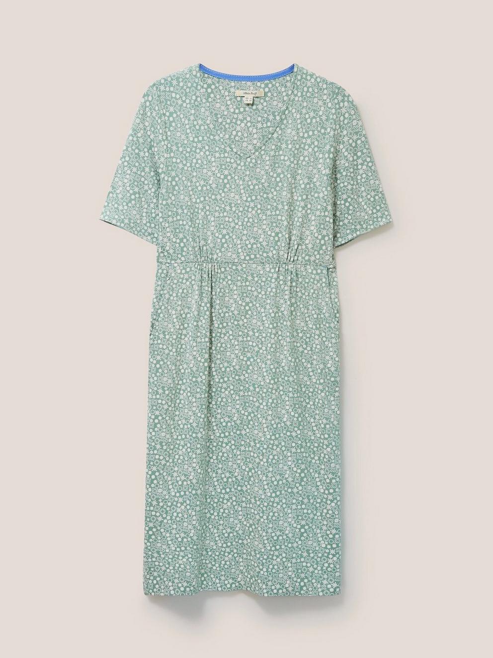 Kara Eco Vero Jersey Dress in GREEN PR - FLAT FRONT