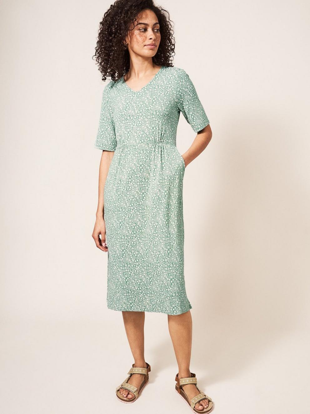 Kara Eco Vero Jersey Dress in GREEN PR - LIFESTYLE