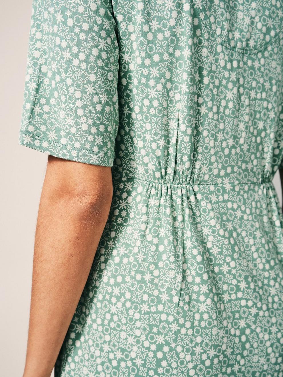 Kara Eco Vero Jersey Dress in GREEN PR - MODEL DETAIL