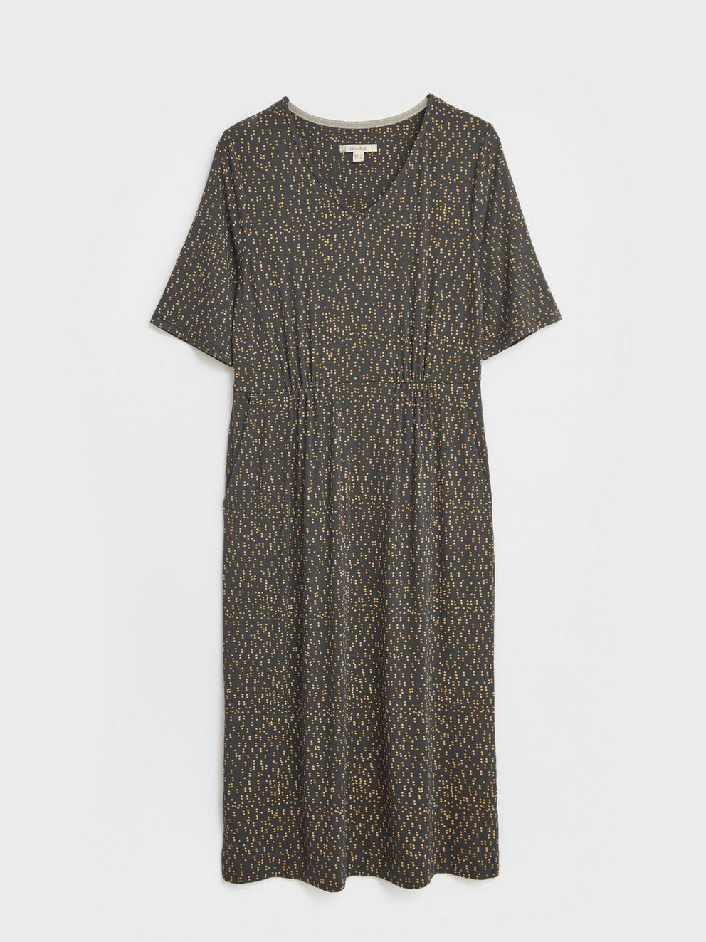 Kara Eco Vero Jersey Dress in GREY MULTI - FLAT FRONT