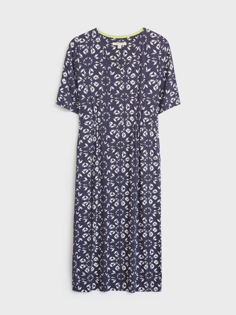 Kara Eco Vero Jersey Dress in PURPLE MLT - FLAT FRONT