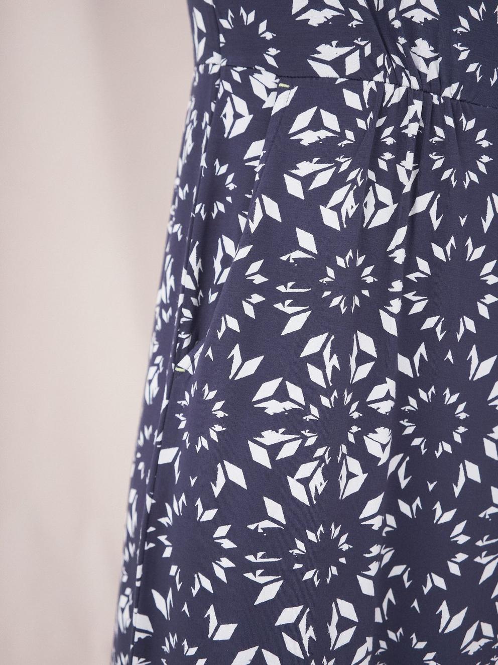 Kara Eco Vero Jersey Dress in PURPLE MLT - MODEL DETAIL