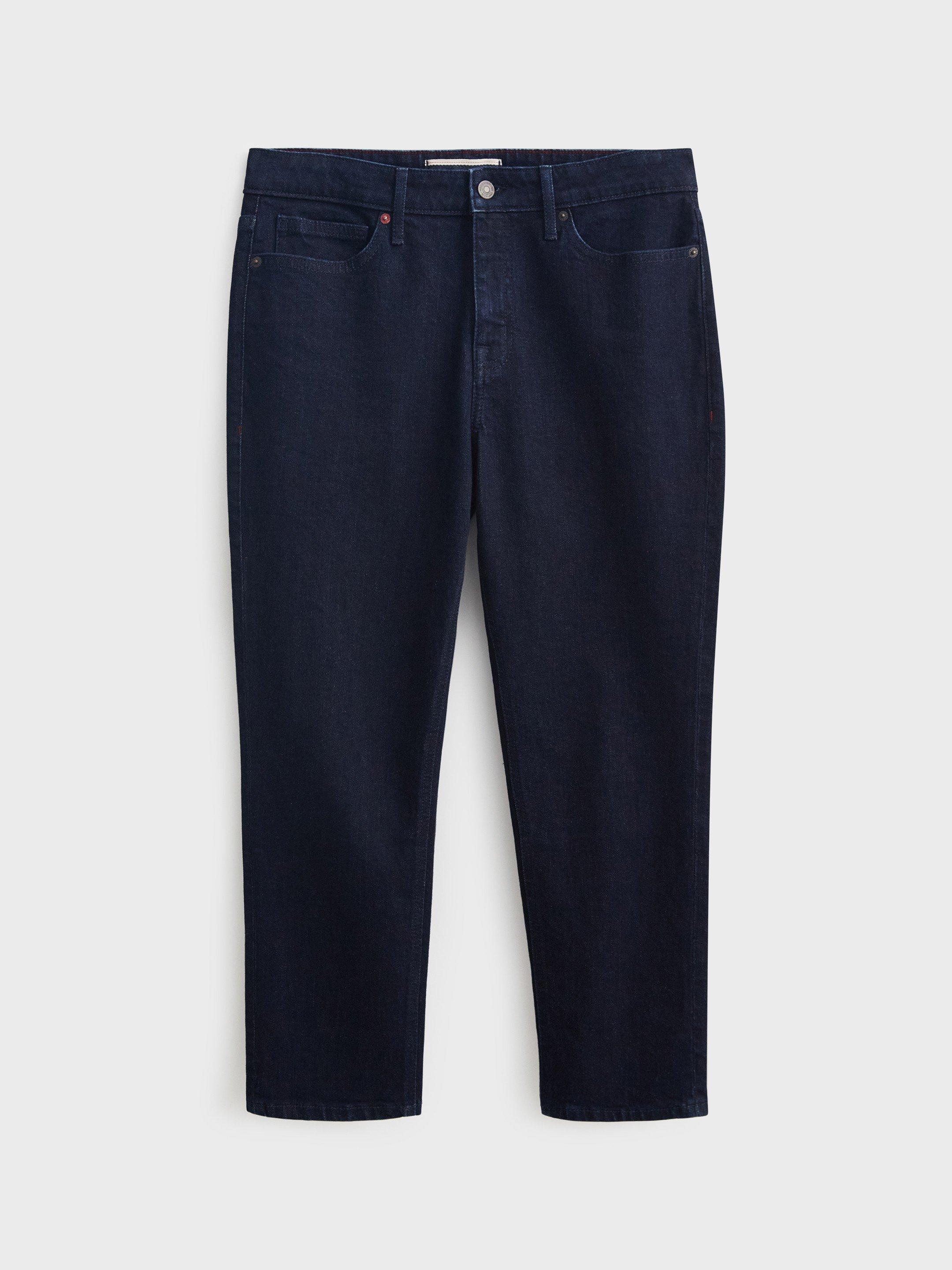 Brooke Straight Crop Jean in DK DENIM - FLAT FRONT