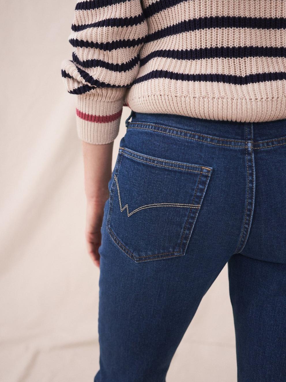 Brooke Straight Crop Jean in MID DENIM - MODEL DETAIL