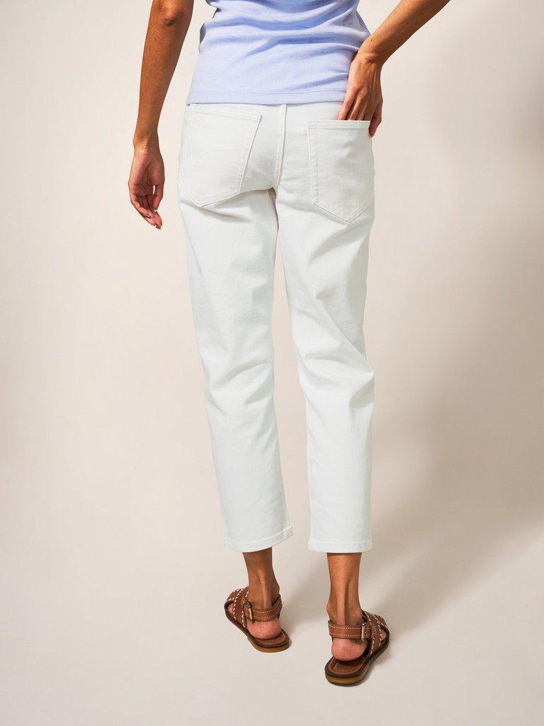 Brooke Straight Crop Jean in NAT WHITE - MODEL BACK