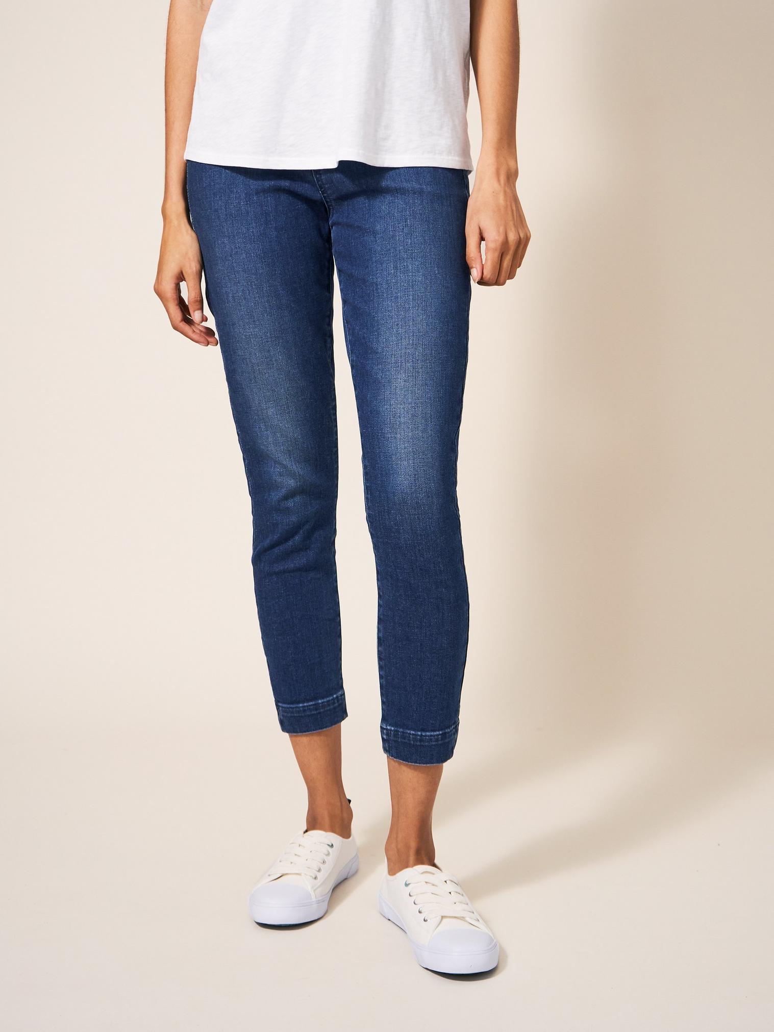 WhiteStuff White Stuff Crops Jeggings Cropped Pants Pull on Mid Rise Stretch