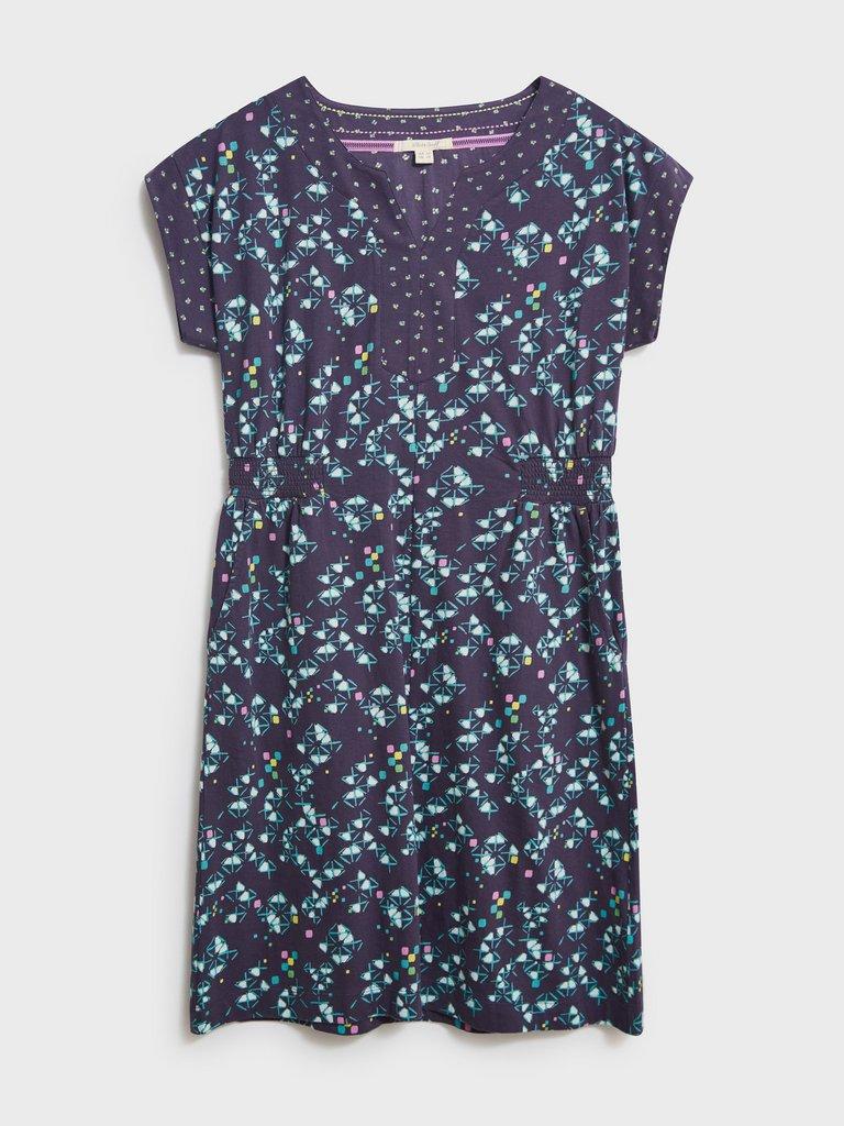 Penny Cotton Jersey Dress in PURPLE MLT - FLAT FRONT