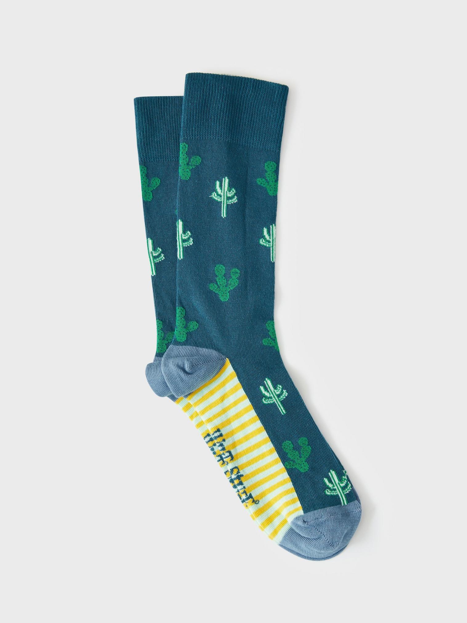 Cactus Sock in TEAL MLT - FLAT FRONT