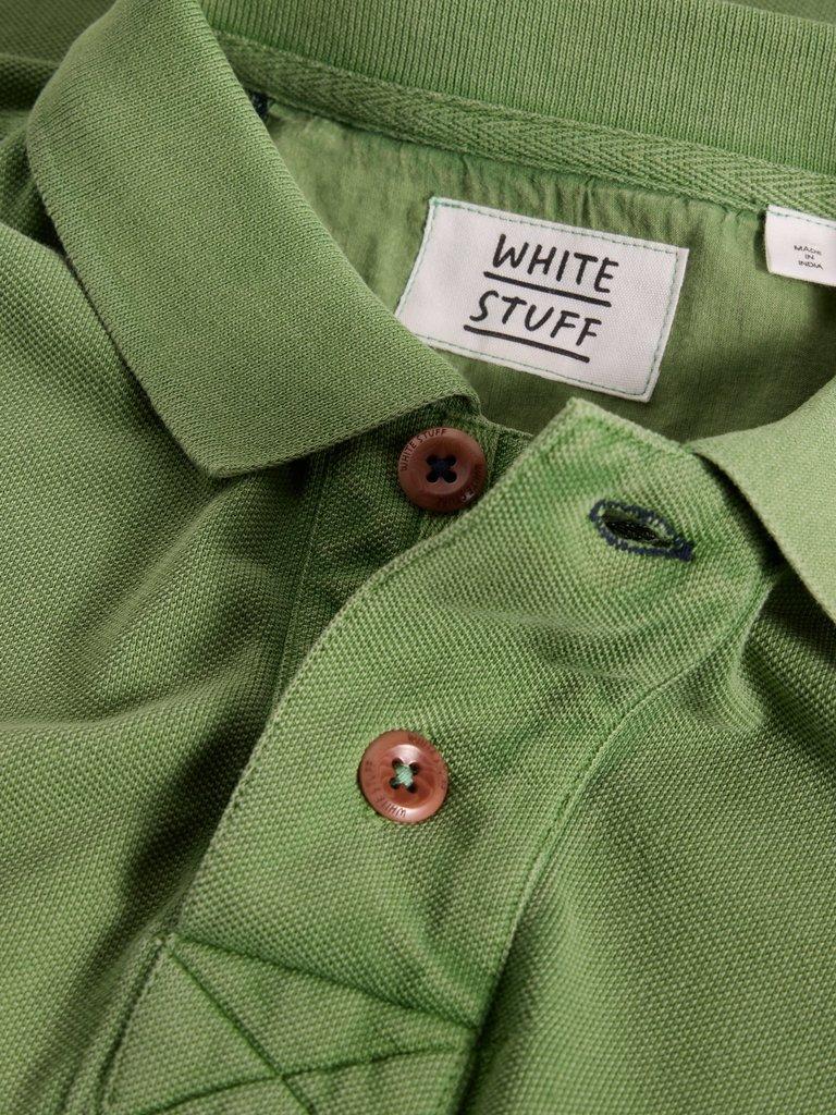 Utility Polo in BRT GREEN - FLAT DETAIL