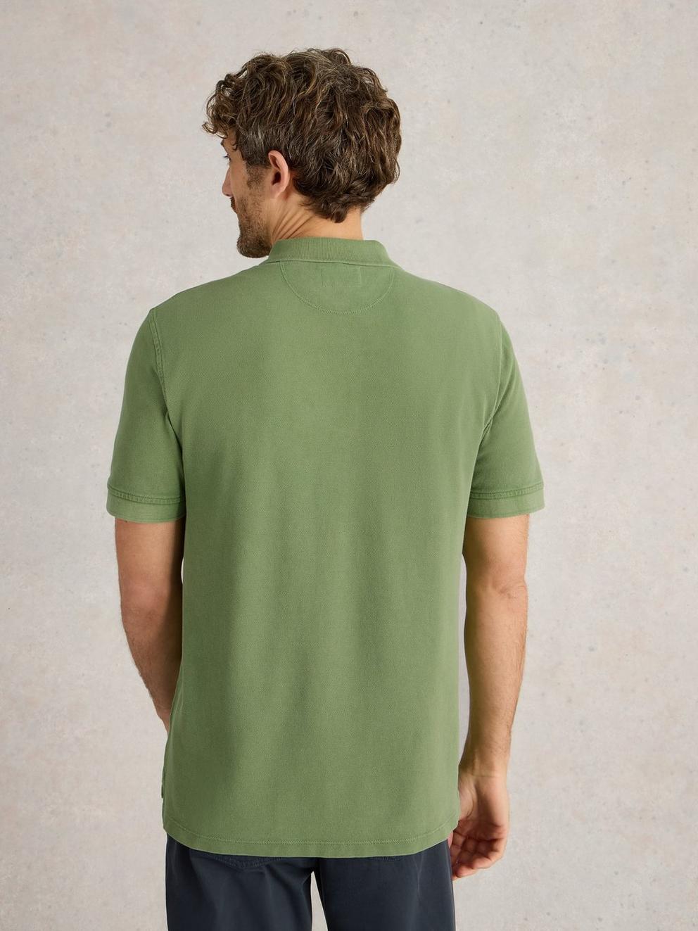 Utility Polo in BRT GREEN - MODEL BACK