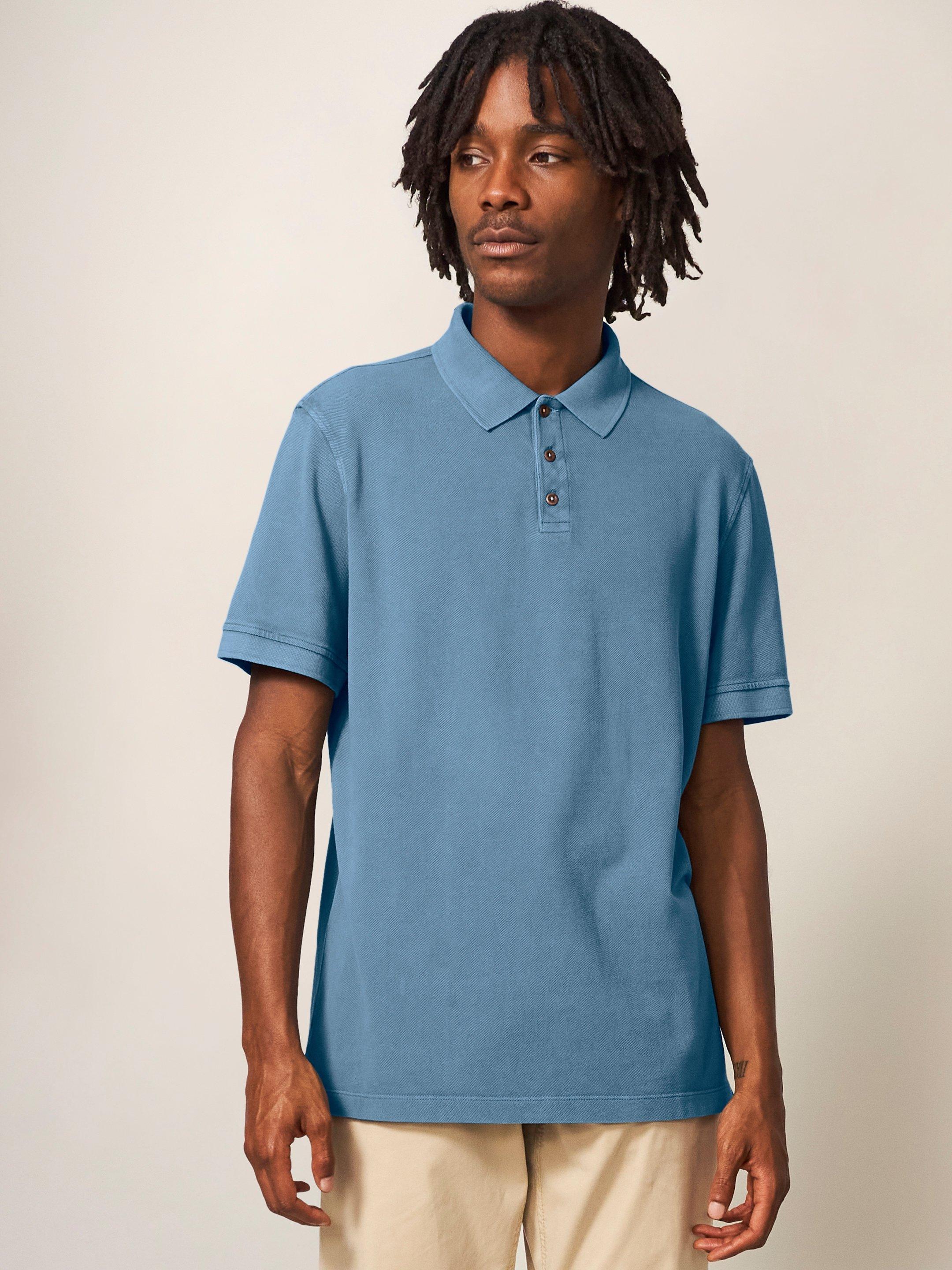 Shipping Polo - Pale Chambray/Blue Stripe