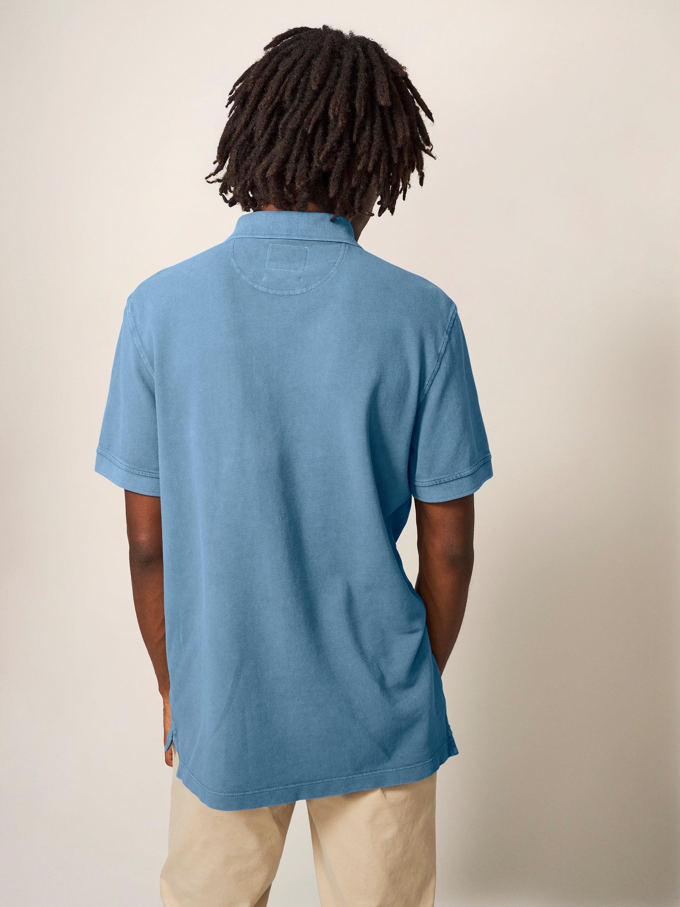 Utility Polo in CHAMB BLUE - MODEL BACK