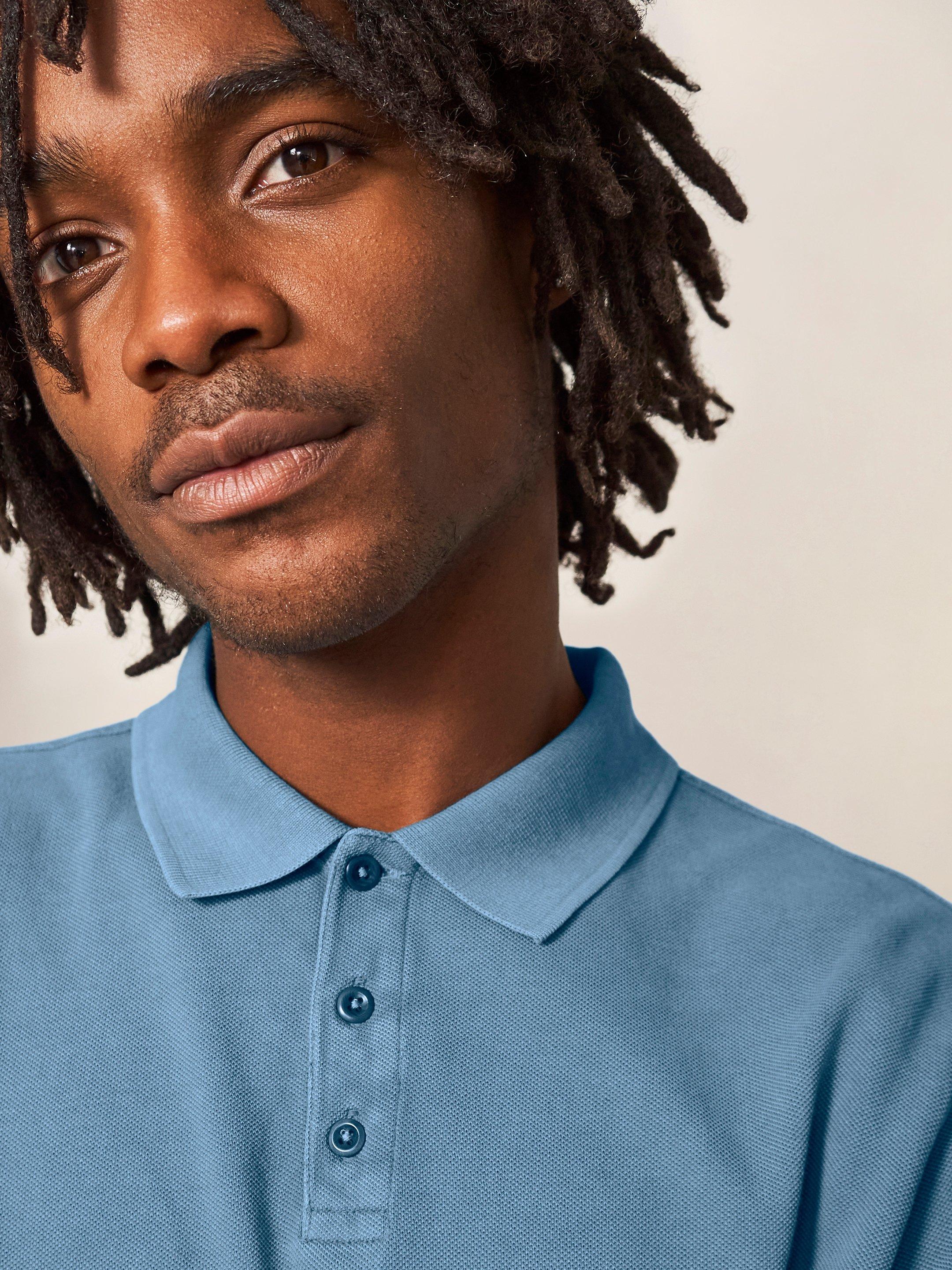 Utility Polo in CHAMB BLUE - MODEL DETAIL