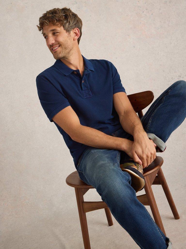 Utility Polo in DEEP BLUE - LIFESTYLE