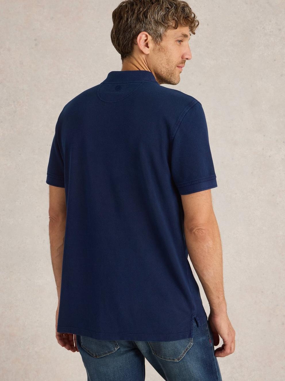 Utility Polo in DEEP BLUE - MODEL BACK