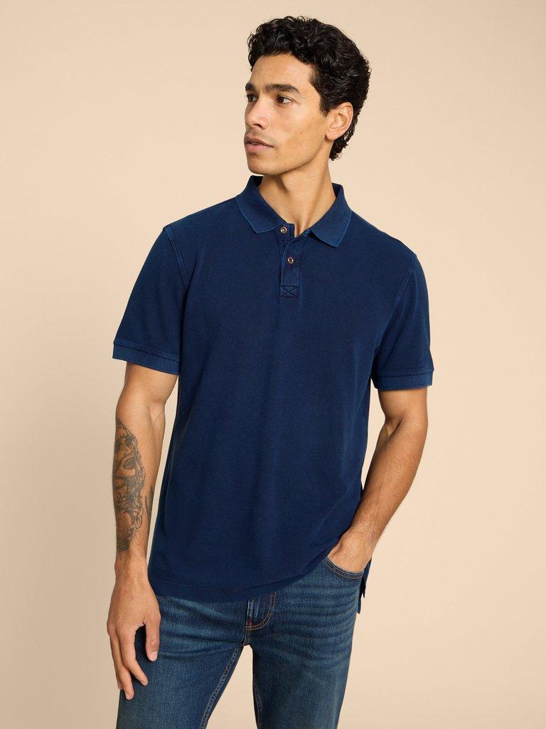 Utility Polo in DEEP BLUE - MODEL FRONT