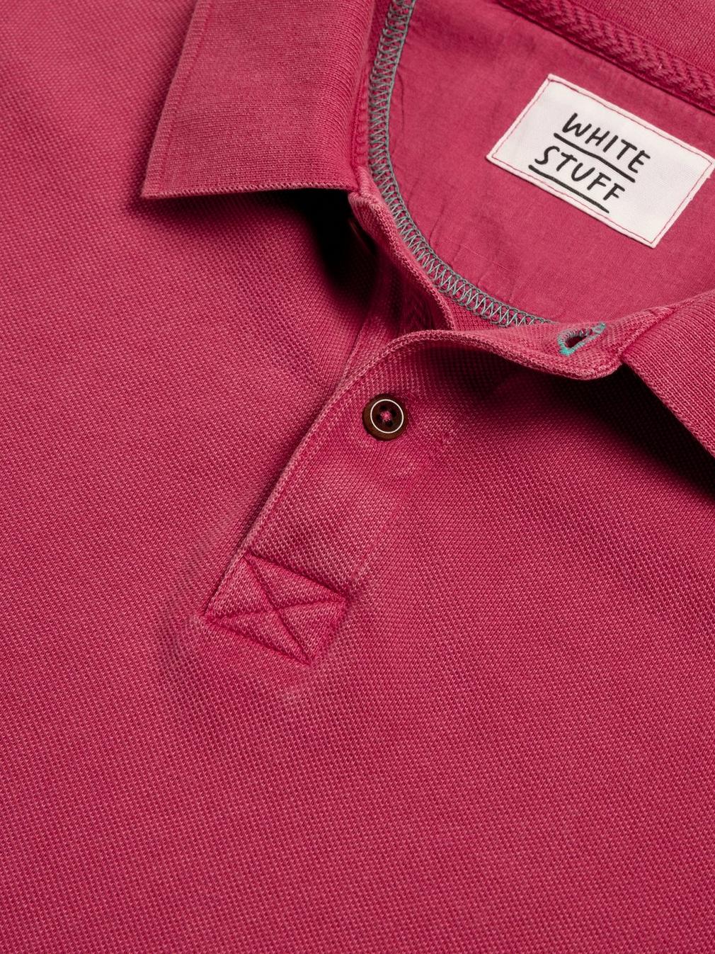 Utility Polo in DEEP PINK - FLAT DETAIL