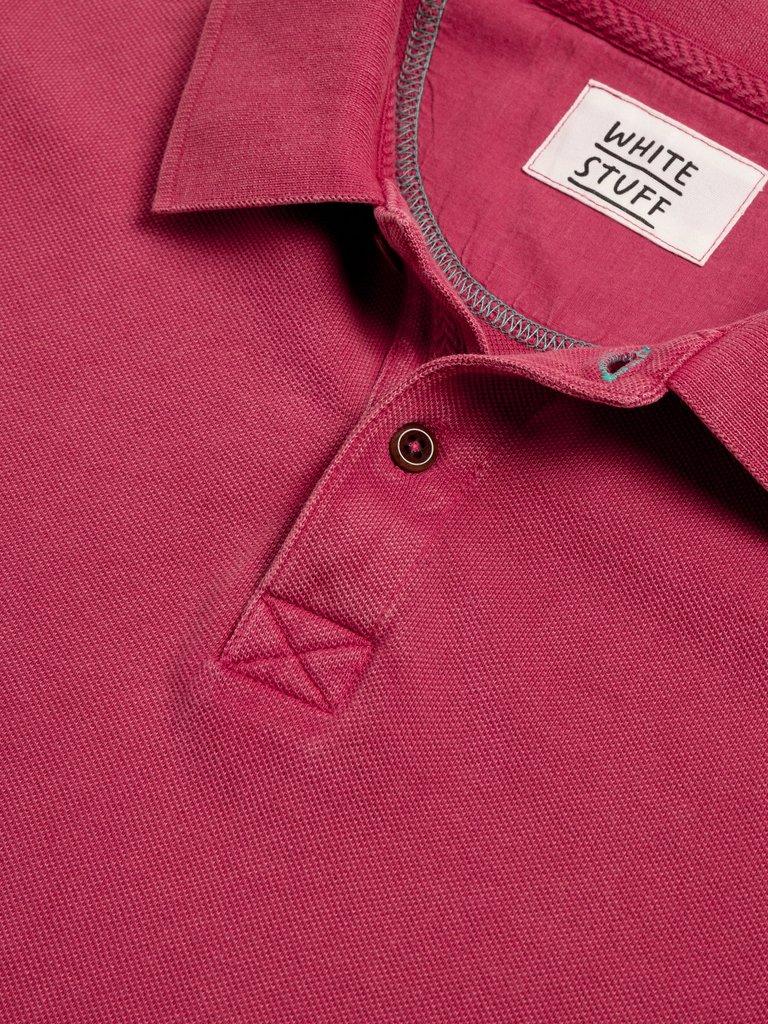 Utility Polo in DEEP PINK - FLAT DETAIL