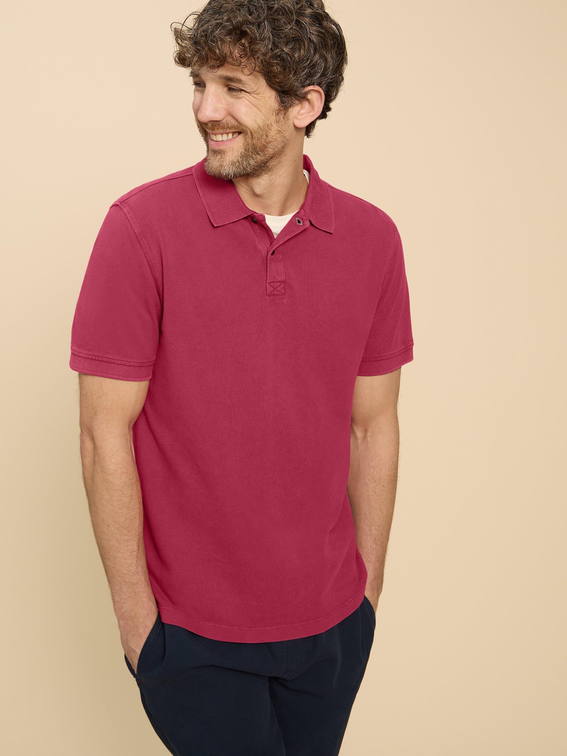 Utility Polo in DEEP PINK - LIFESTYLE