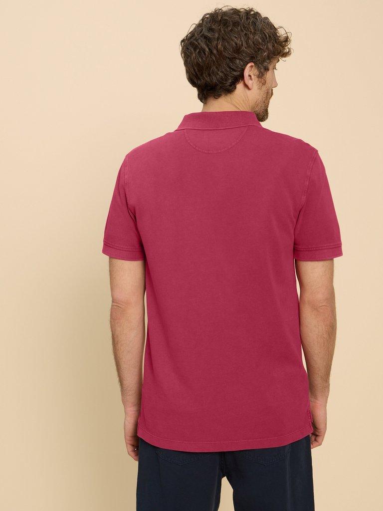 Utility Polo in DEEP PINK - MODEL BACK
