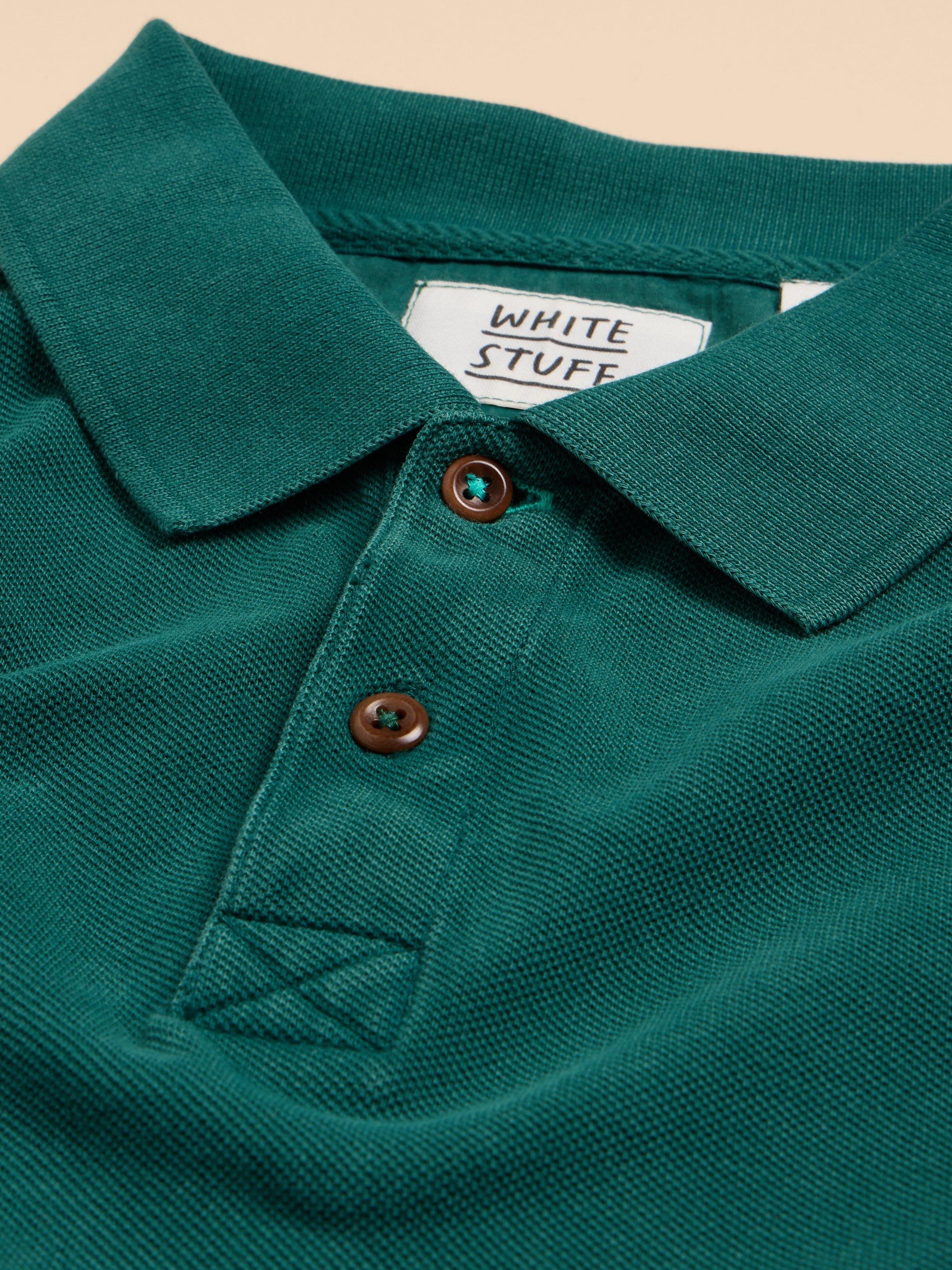 Utility Polo in DK TEAL - FLAT DETAIL