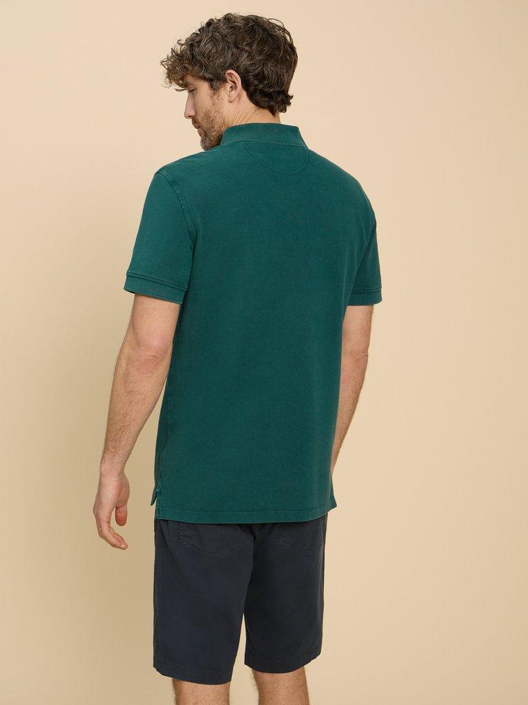 Utility Polo in DK TEAL - MODEL BACK