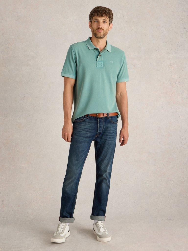 Utility Polo in D EGG BLUE - MODEL FRONT