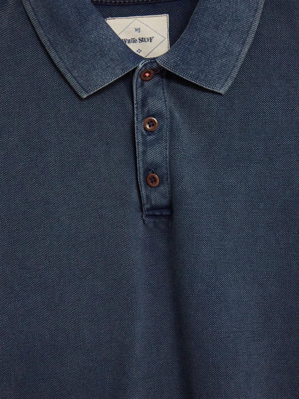 Utility Polo in INDIGO BLE - FLAT DETAIL