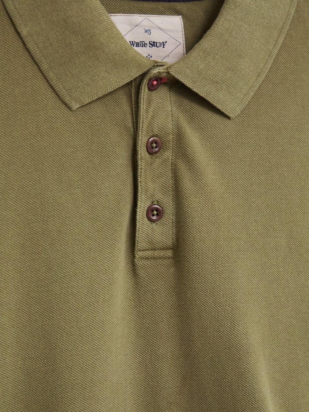 Utility Polo in KHAKI GRN - FLAT DETAIL